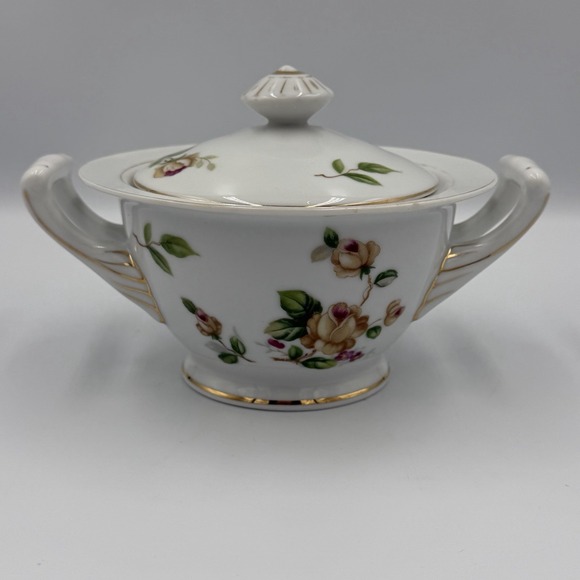 Lynmore Other - Vintage Lynmore Golden Rose Fine China Japan Lidded Sugar Bowl Porcelain